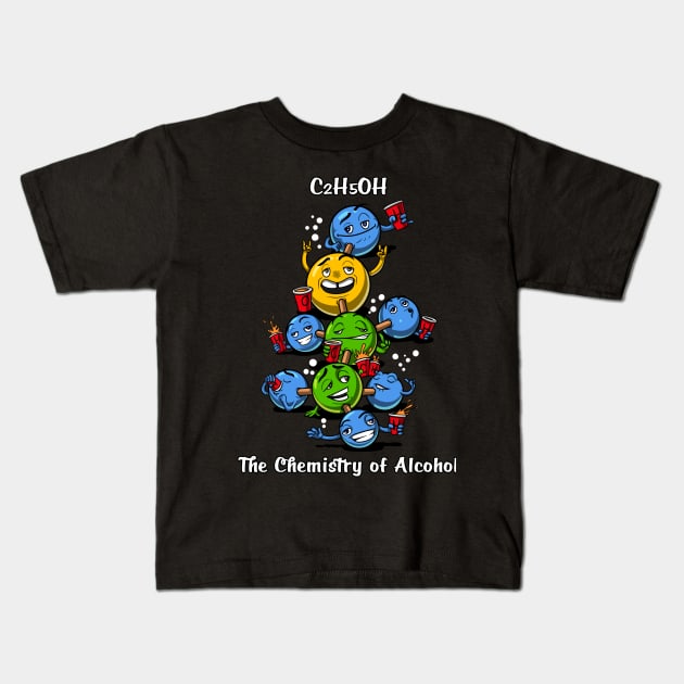 Funny Chemistry Party Kids T-Shirt by underheaven